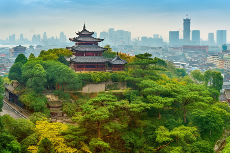 绿色树林树木中国风中式古建筑风景风光大气旅游风景区出游清晰的摄影图高清的图片城市建筑,高清,摄影图,摄影图片,图片大全,摄影图免费下载